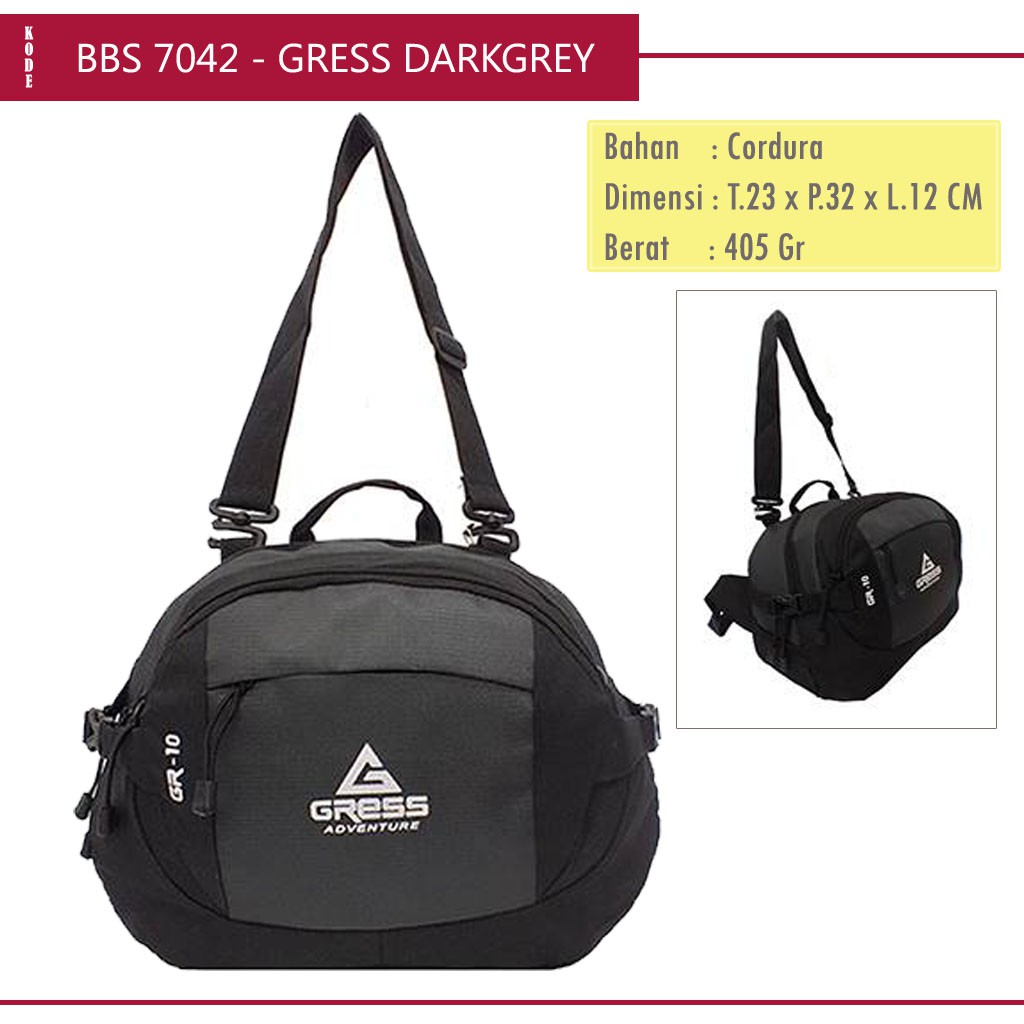 Tas Selempang Pria Gress Bag / Tas Selempang Polos Mini Santai Cowok / Sling Bag BBS-7042