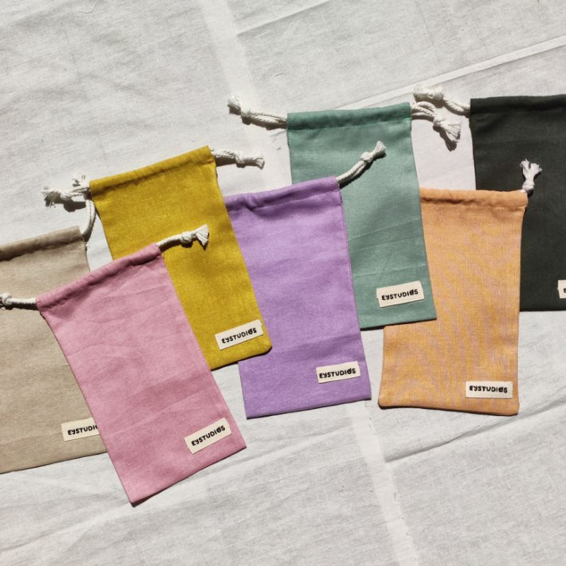 eystudios - Mini Pouch Drawstring Linen Polos / Kantong Serut Serbaguna