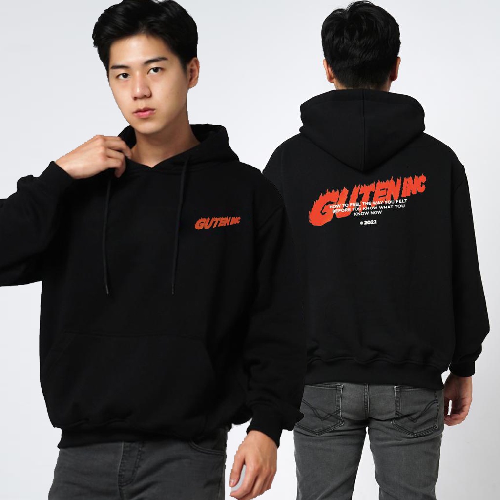 Guten Inc - Jaket Hoodie Pria Adrenaline black HOODIE