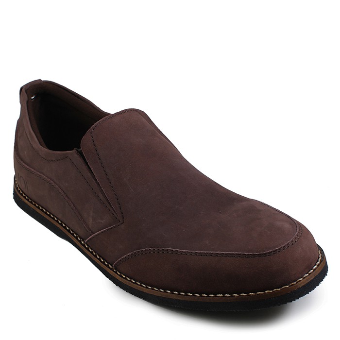 Sepatu Casual Formal Santai Pria Sauqi Jack Slop Brown Kulit Kerja