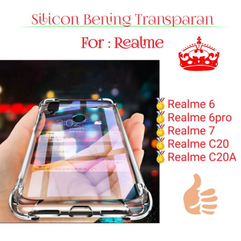 Case Realme 6 6pro 7 C20 C20A pro A Silicon Softcase Bening Transparan Casing Cover Silikon Clear