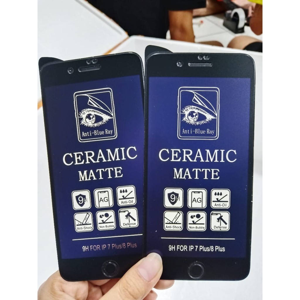 Ceramic For Ip 7 PLUS 8 PLUS Ceramic Matte Blue Ray Screen Guard Anti Radiasi Full Cover