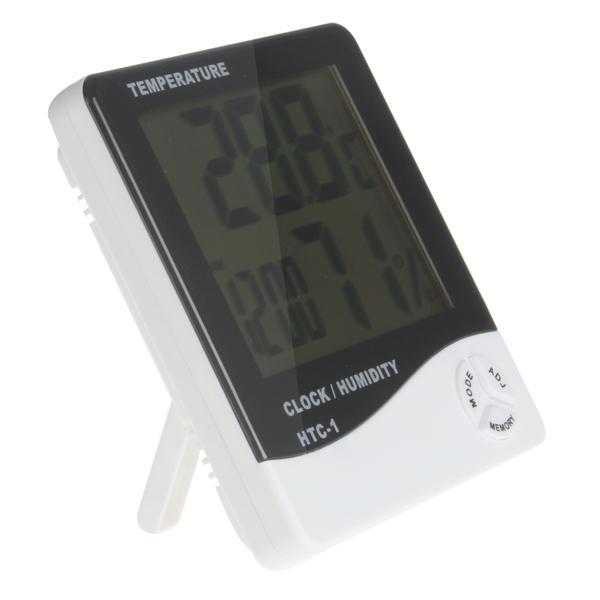 Digital Temperature Humidity Meter + Clock Calender - HTC-1  Alat pengukur kelembaban kamar