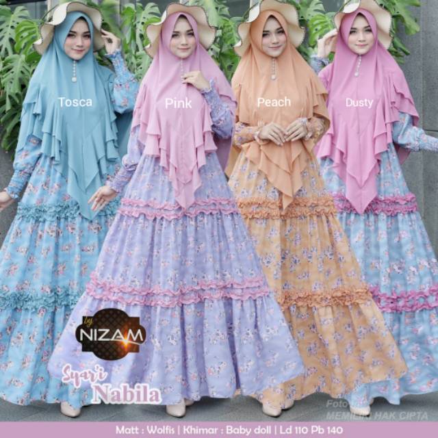 Gamis syar'i Nabila maxy+ Khimar ORIGINAL by nizam
