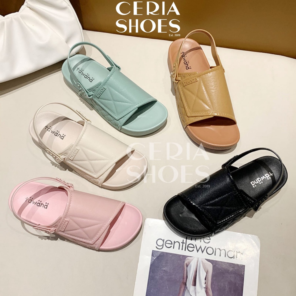 TAWANA Sandal Slippers Tali Wanita Import Karet Lentur Elastis 2 in 1 Anti Slip