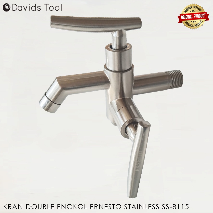 Kran Double Keran Air Cabang Shower Stainless Stenlis Ernesto SS8115