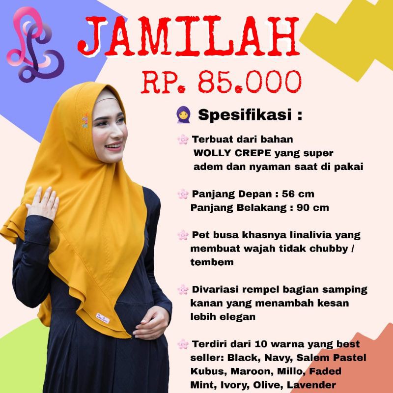 COD Jamilah Hijab Instan By Lina Livia Hijab/ Hijab Murah/Hijab Cantik