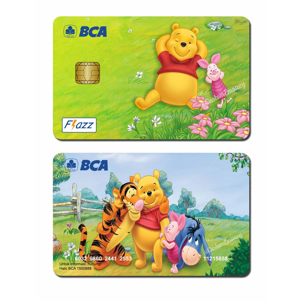 kartu bca flazz custom winnie the pooh emoney etoll