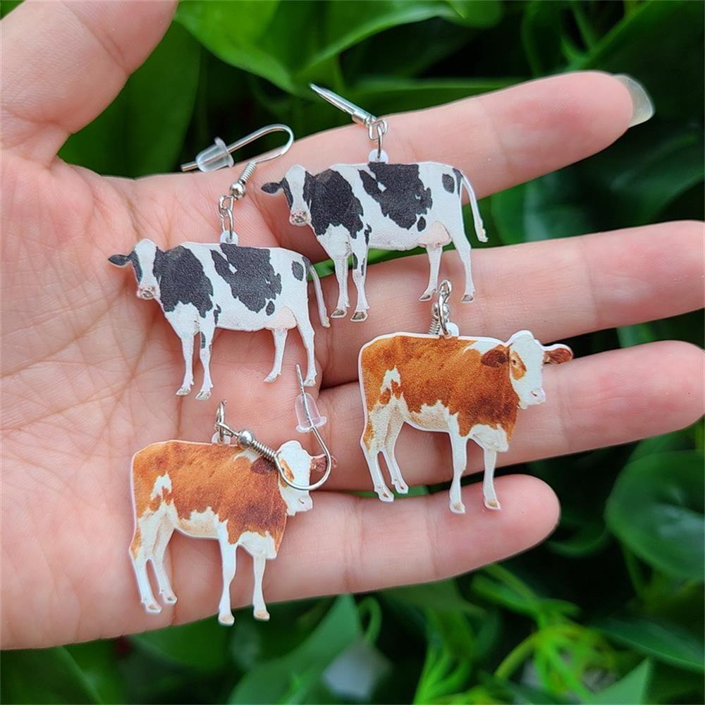 Lily Earings Akrilik Perhiasan Musim Panas Musim Semi Gaya Lucu Untuk Wanita Gadis Cows Motif Siput