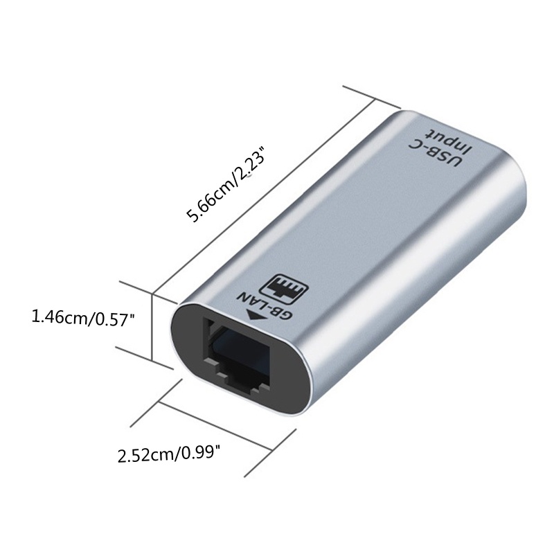 Vivi 1000Mbps Adapter Eterna RJ45 Tipe C Female to Lan Transfer Converter