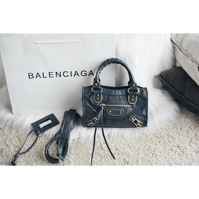 Balenciaga Metallic Edge Mini City GREY 😍New Material Look Alike Ori ♥️