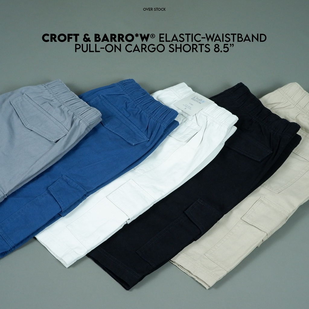 Croft &amp; Barro*w Elastic-Waistband Pull-on Cargo Short 8,5”