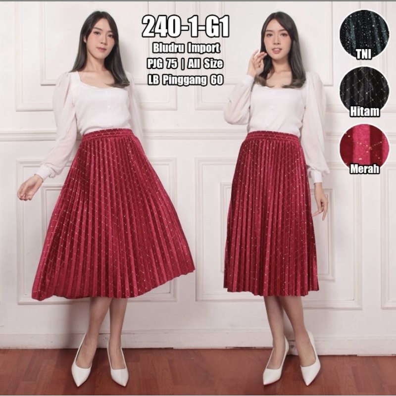 Rok velvet bling bling pesta premium import 7/8