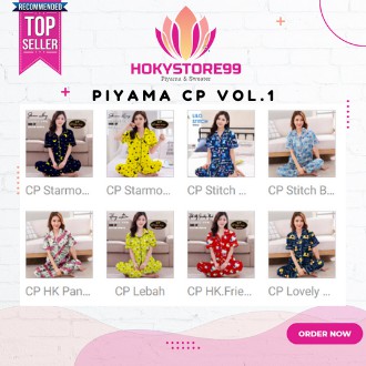 Hokystore99 - Piyama Wanita Dewasa Lengan Pendek Celana Panjang / Baju Tidur Wanita Dewasa (Part.1)-1