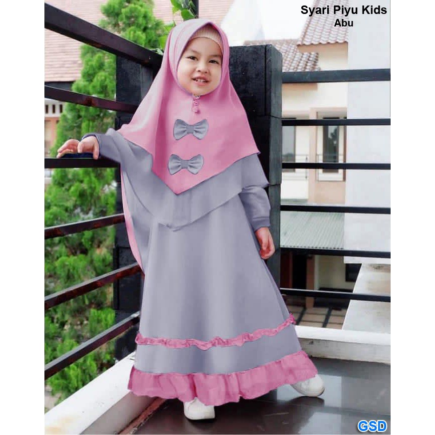 Syari yuyun kids/Baju Gamis Anak Perempuan/ Gamis/ Pakaian Anak Free Bergo/Hijab Kupu-kupu