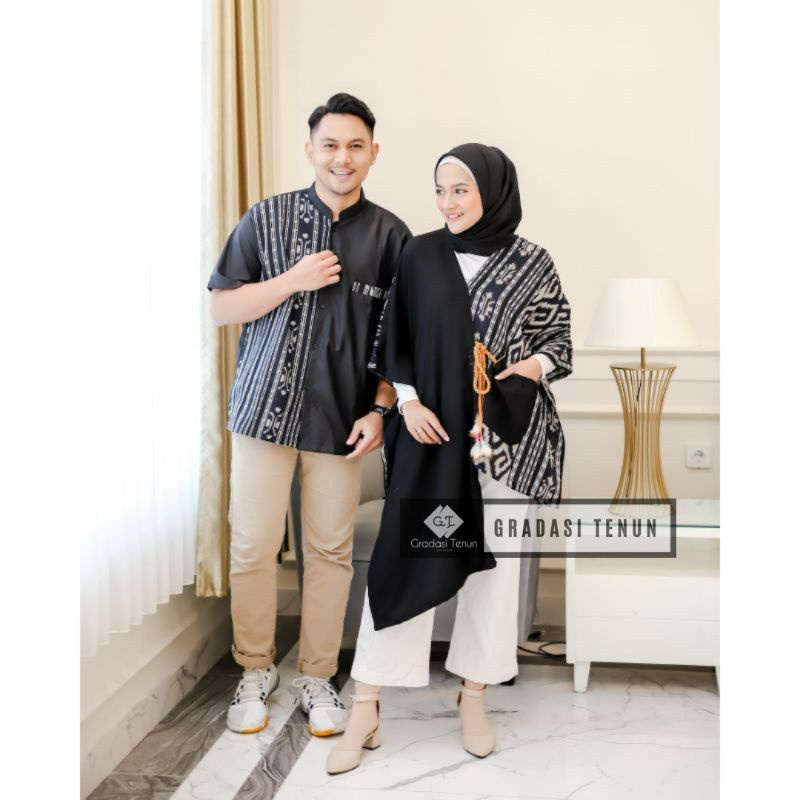 Baju Set Couple Tenun Pria Wanita Etnik Troso Jepara - Baju Couple Prewedding - Baju Couple Tenun