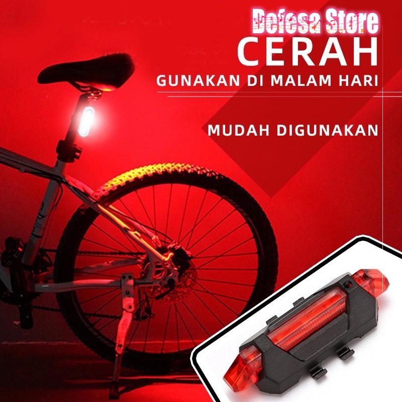 Lampu Sepeda belakang Led usb recharge waterprof