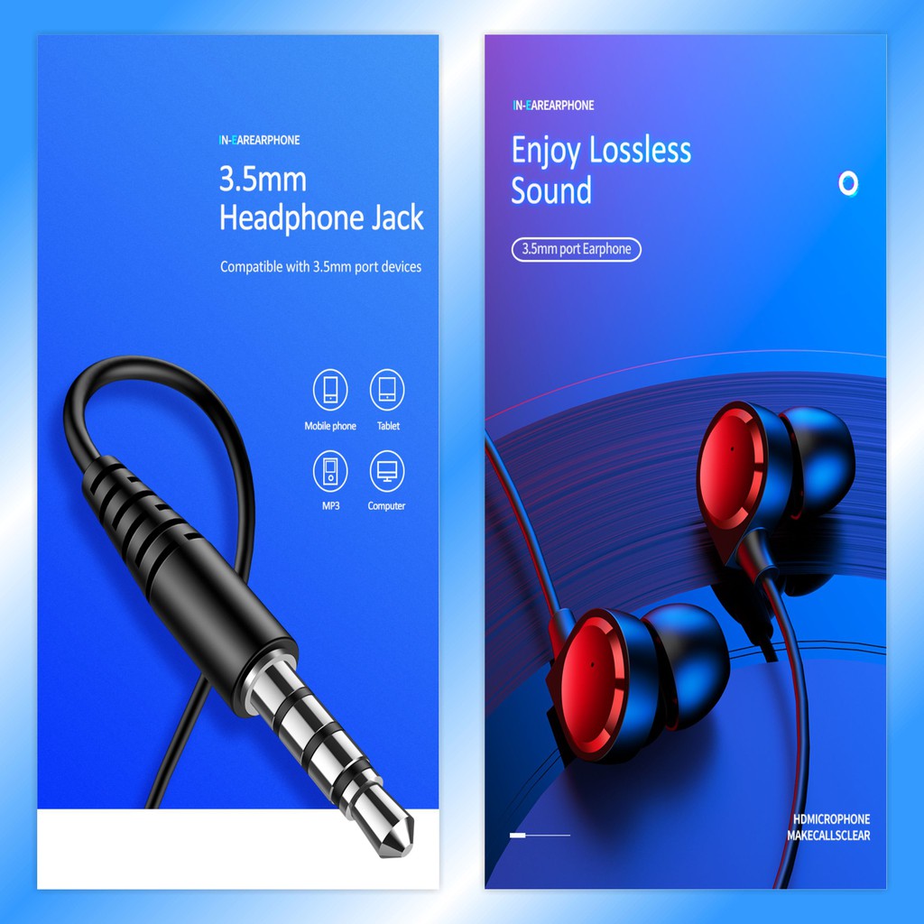 USAMS EP40 Headset Earphone With Mic Jack Audio 3.5mm