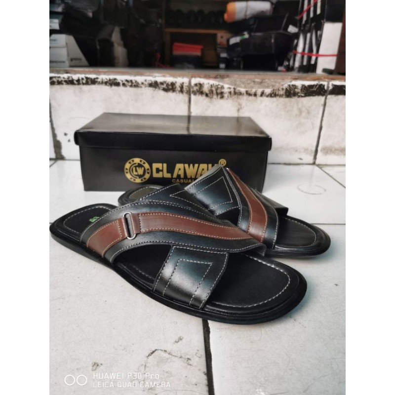 Sandal Kulit Pria Claway 01 Big Size 44-46 ( Produksi Sendiri )