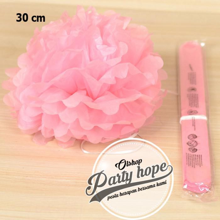 

PROMO - Pompom Kertas Pink Muda / Pompom Kertas 30 Cm / Tissue Paper / Pompom