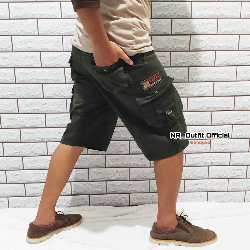 Kargo Jumbo Jeans 7/8 Pria Bordil Tactical Celana Pendek Cargo Cowok Big Size DKV 27-44