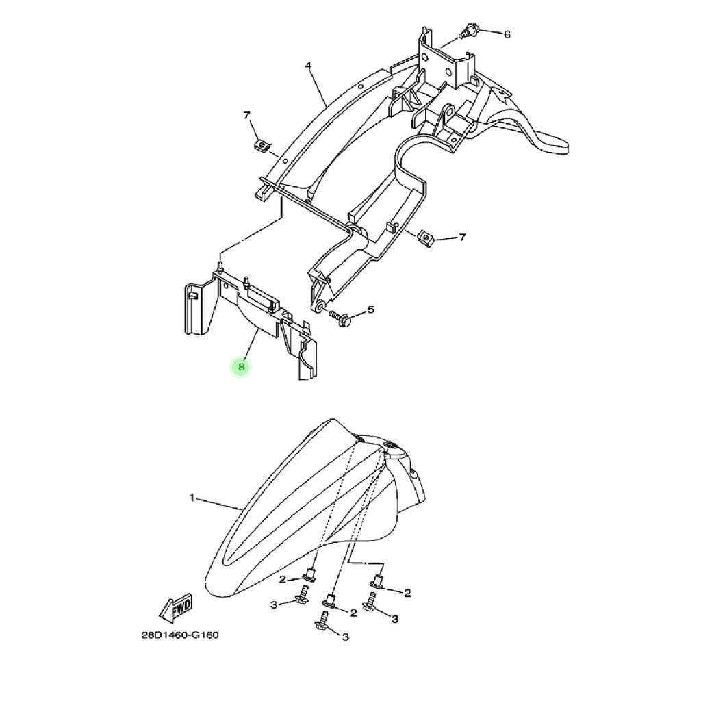 KARET FLAP KEPET PENAHAN AIR LUMPUR ATAS MIO LAMA SPORTY SMILE ORIGINAL YGP 5TL-F1621-00