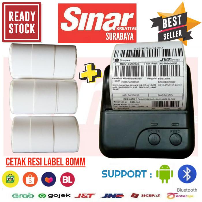 

Printer Bluetooth 80Mm Epx80B + Kertas Label Sticker 74X10 Continous