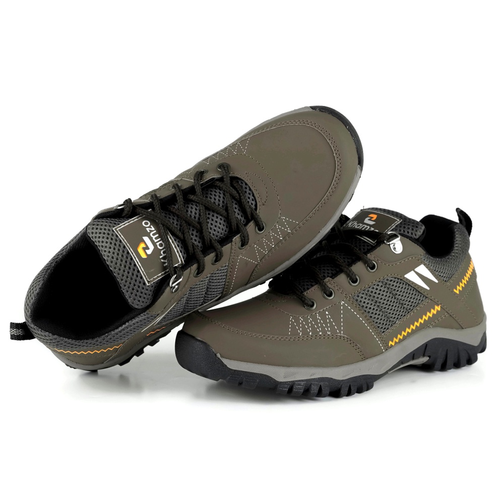Khamzo Sepatu Sneakers Pria Outdoor Adventure D04 Original Import Kasual Kulit Terbaru-8