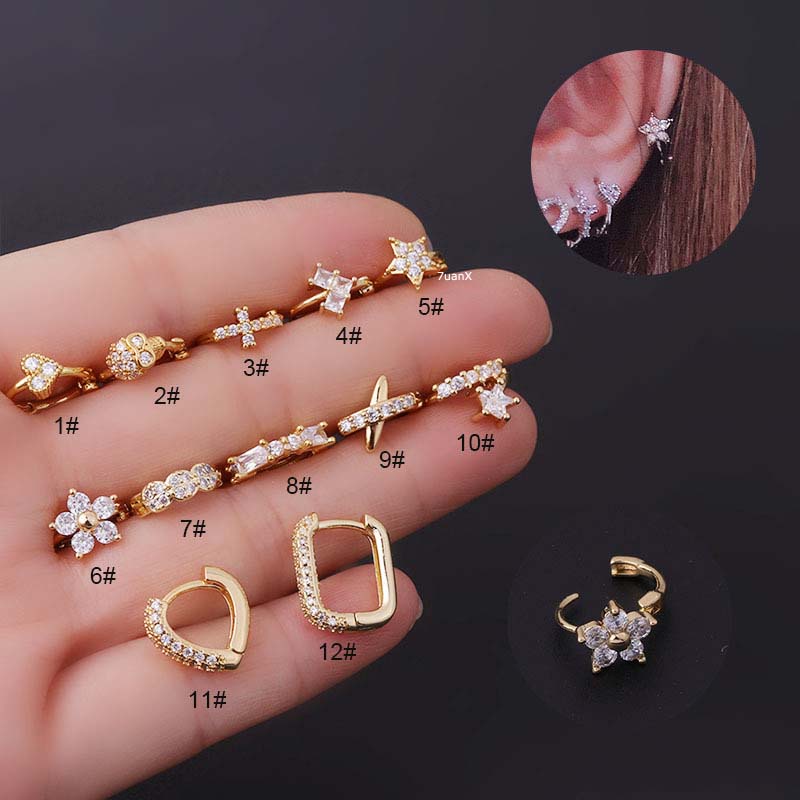 1 Pc Anting Tindik Tulang Rawan Telinga Bentuk Lingkaran Ukuran 8mm