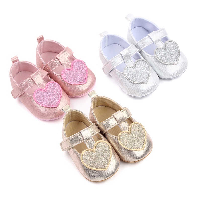 HappyOliver LOVE GLITTER Sepatu prewalker bayi dan anak perempuan newborn 0-18 bulan