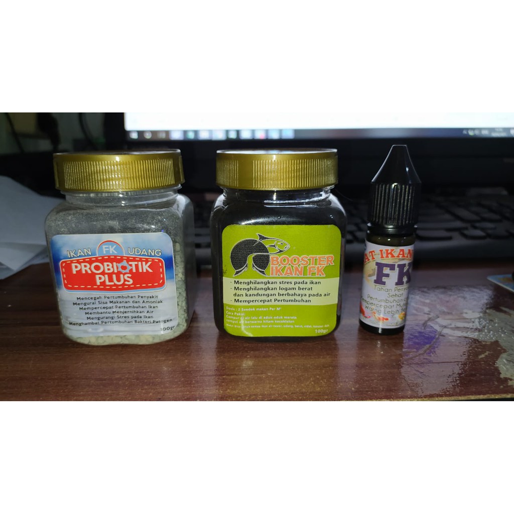 PROMO Paket Si Budi Ember FK 3 Produk (Probiotik Plus FK, Booster Ikan FK, Obat Ikan FK) MURAH