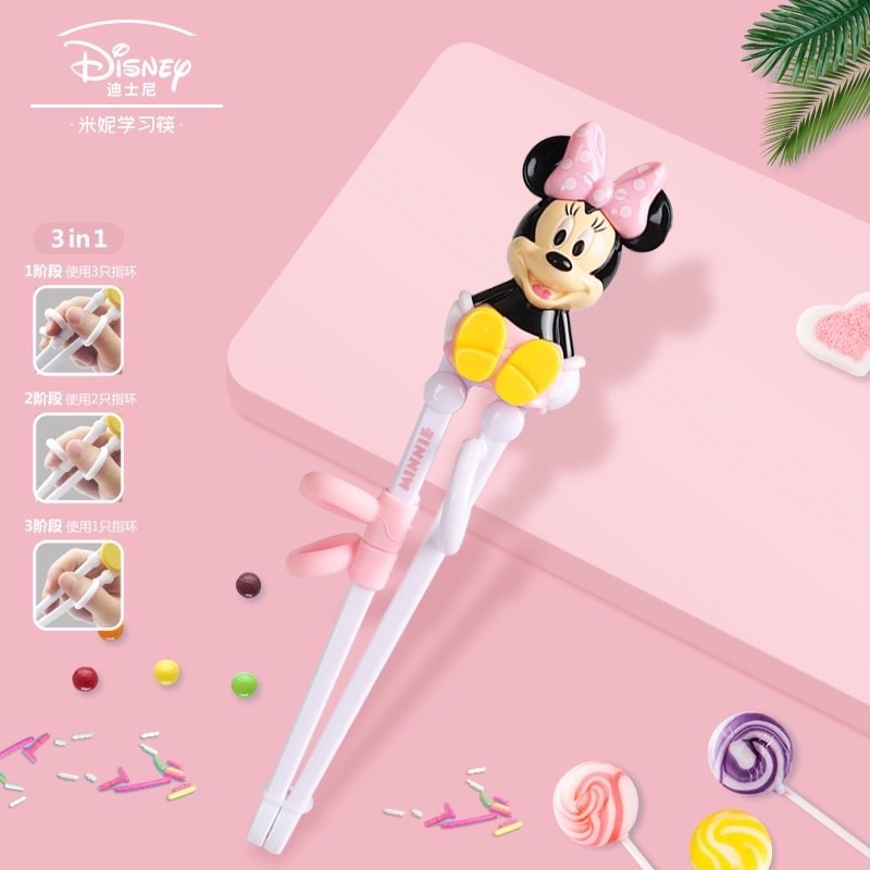 Training Chopstick 3D Disney Mickey Minnie  / Sumpit Anak / Sumpit Frozen Elsa Anna / Sumpit Latih Anak