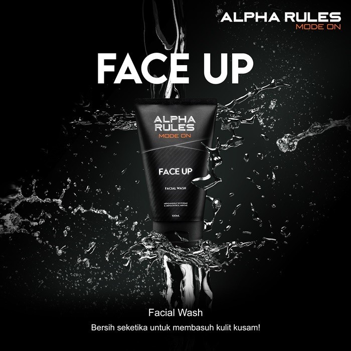 Alpha Rules Face Up Sabun Cuci Pembersih Muka Pria Sabun Wajah Facial Wash