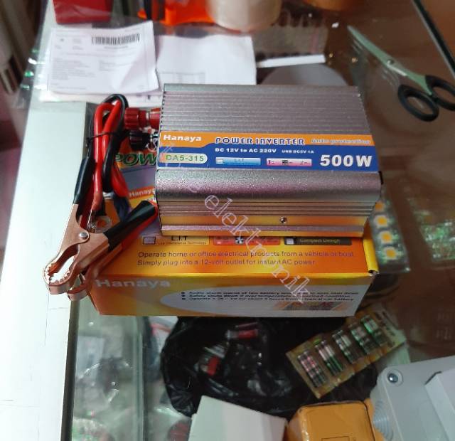 Inverter Hanaya 500 Watt Alat mengubah daya 12V menjadi daya 220V