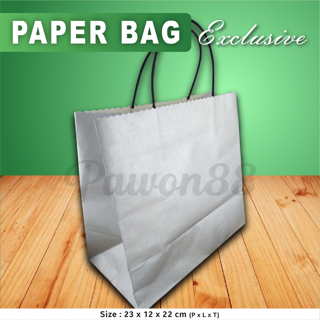 

Paper Bag Polos - Paper Bag | 23x12x22 cm - SILVER - PERAK (20 pc)