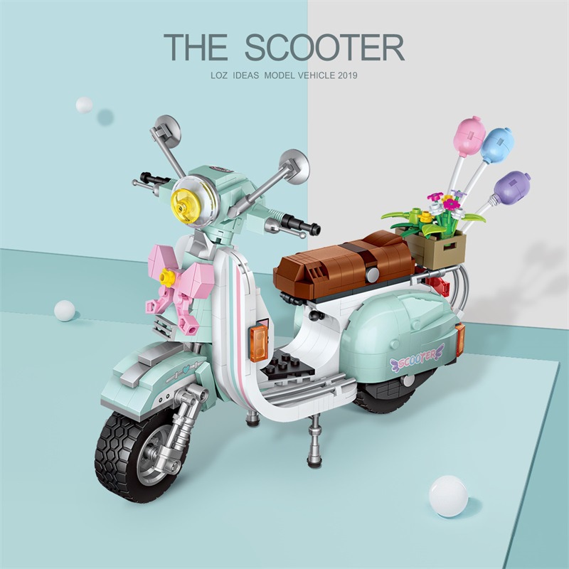 Brick Nano Block Loz 1117 Te Scooter Car Model Vespa Mainan Anak Building Block Original Product