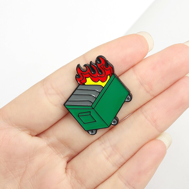 Bros Pin Enamel Desain Tempat Sampah Kartun Crazy 2020 Untuk Hadiah Teman