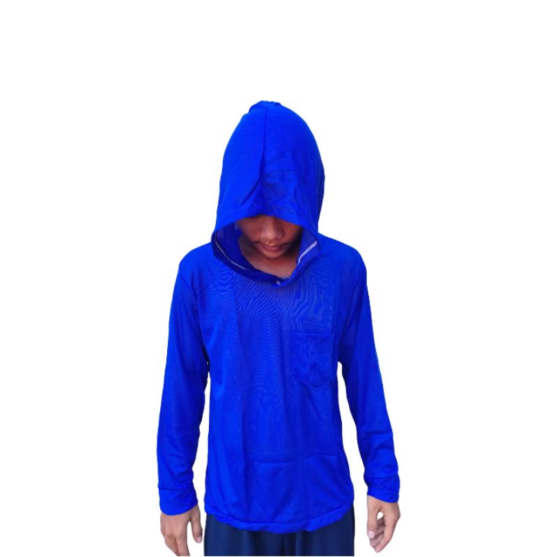 Kaos Sawah Lengan Panjang Bertopi / Bertudung | Kaos Tani | Kaos Basahan Kerja Proyek