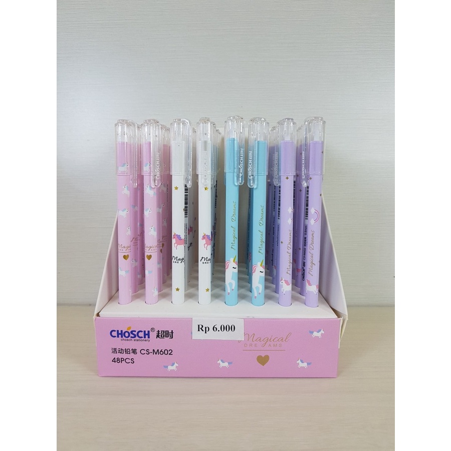 pensil mekanik unicorn/ pensil mekanik tebal 0.5mm/ pensil mekanik lucu/ pensil mekanik unik/ pensil mekanik karakter/ pensil mekanik