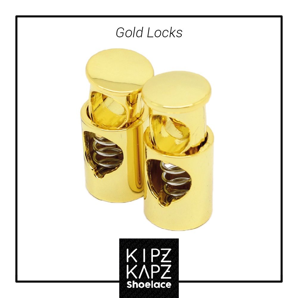 KIPZKAPZ SHOE LOCK LACE / LACE LOCK GOLD METAL - KUNCI TALI SEPATU LOCK LACES
