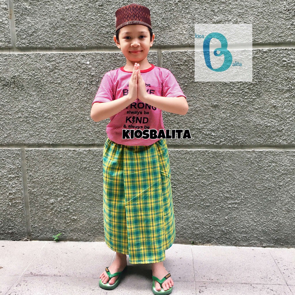 Sarung Anak Instan Motif Kotak / Sarung Instan Simple Termurah