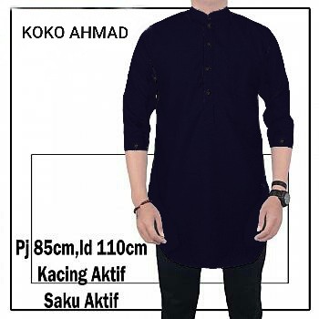 [KOKO AHMAD NAVY SC]Baju koko pria katun navy