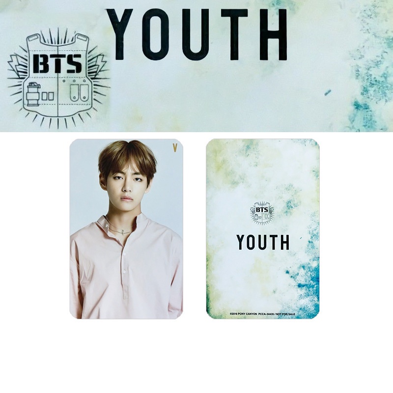 8pcs / set Kartu Lomo Foto BTS Bangtan Boys YOUTH Jepang SUGA JiMin V RM Jin J-Hope Jung Kook