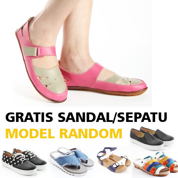 Sepatu Wanita Yutaka SP30 Gratis Sepatu/Sandal Model Random