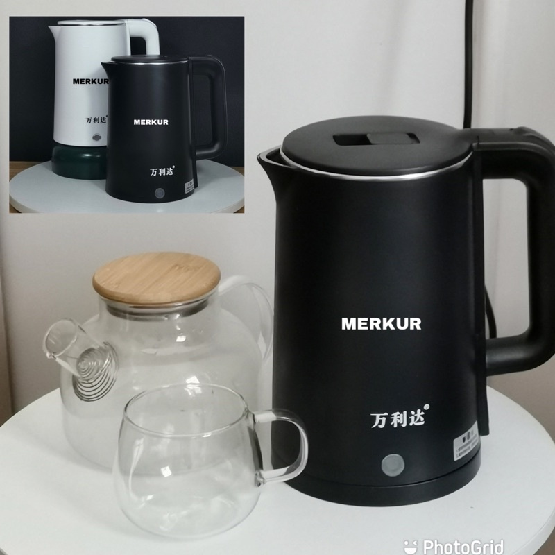 MERKUR Teko Listrik 2.3L Electric Kettle Pemanas Air Otomatis Stainless Steel