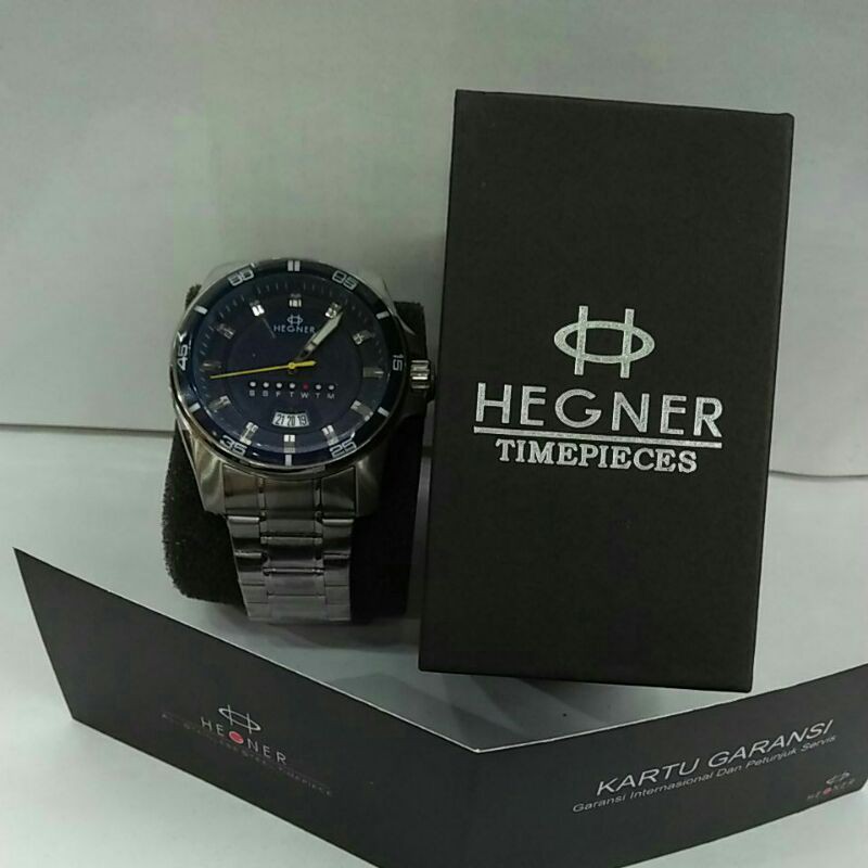 Hegner For Man 9001.2MEBSSBU Case Silver Plat Navy Blue