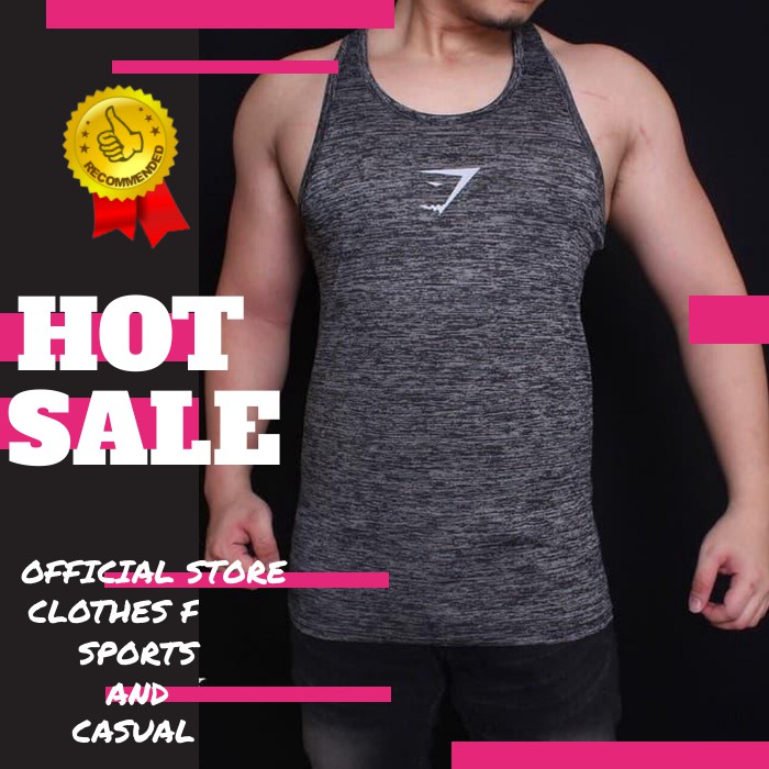 KAOS SINGLET GYM MISTY PRIA  BAJU OLAHRAGA FITNES TSHIRT TRAINING SPORT MAN FT175