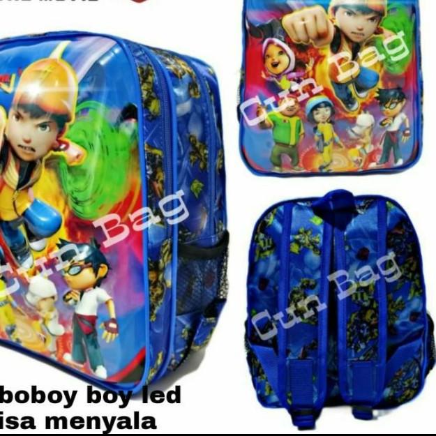 Tas sekolah anak sd karakter Boboiboy gambar timbul Led nyala tas ransel anak laki laki BOBOIBOY
