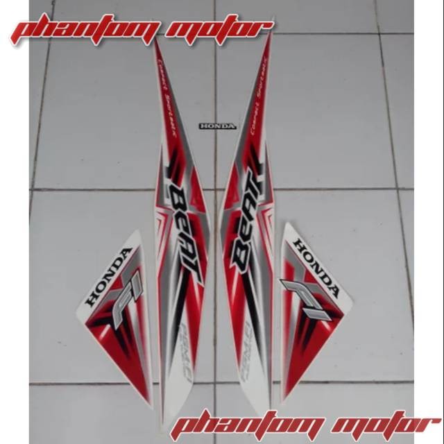 PROMO Striping beat FI 2015 putih merah