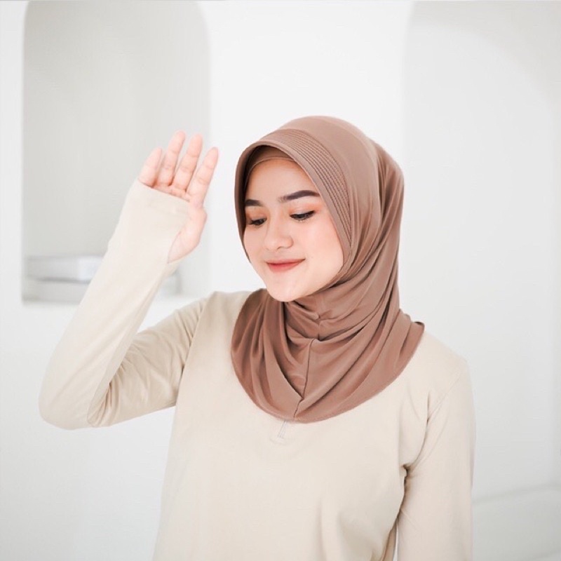 Hijab Bergo Sport Instant Jilbab Olahraga Jersey lycra premium-Milo